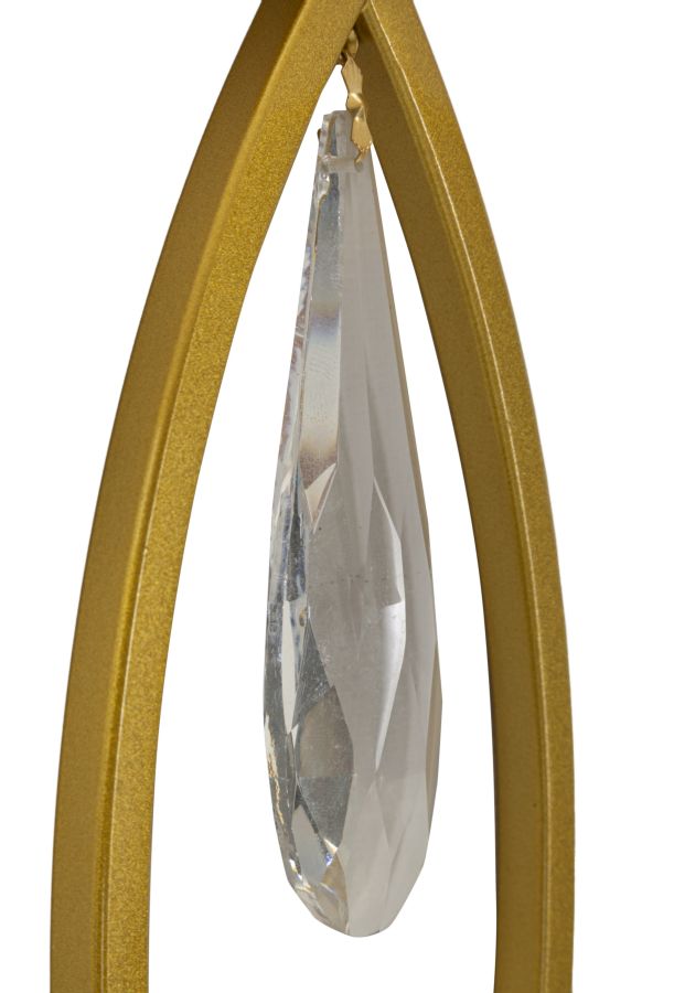 Wandleuchte Vienna 50 cm – Elegante Wandlampe mit Kristallanhänger und Goldrahmen