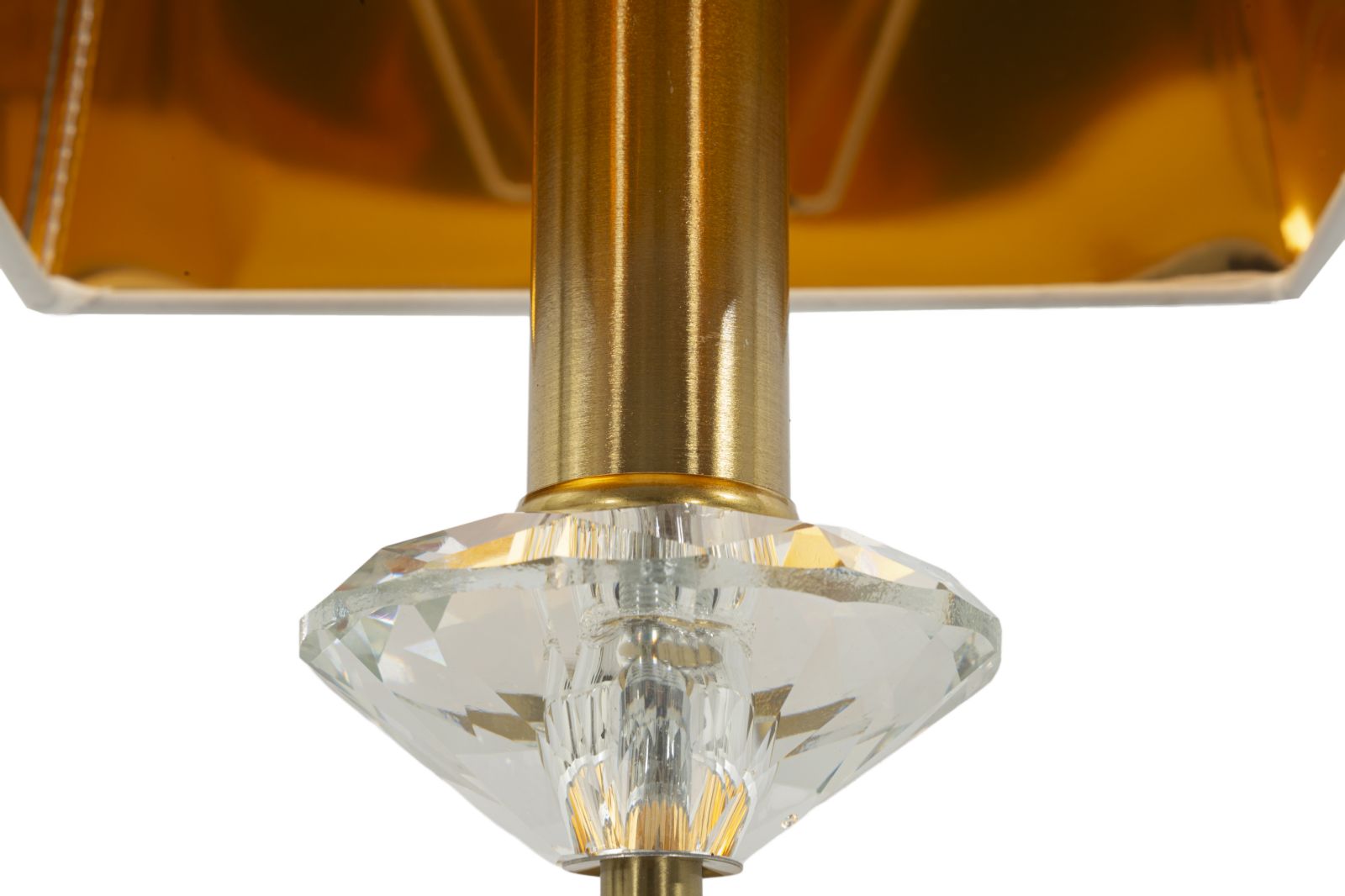 Wandleuchte Salzburg 40 cm – Edle Wandlampe mit Stoffschirm und Kristalldetail