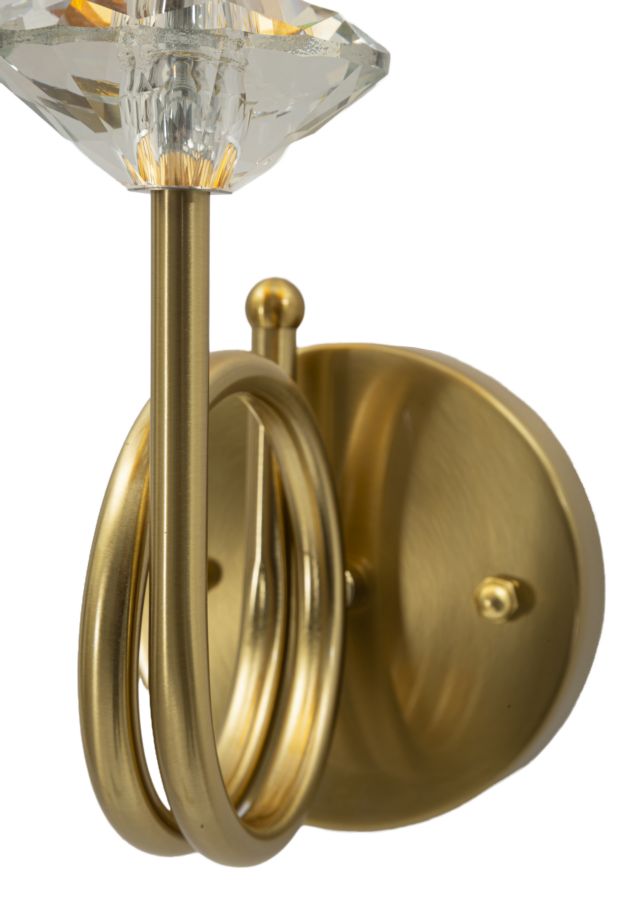 Wandleuchte Salzburg 40 cm – Edle Wandlampe mit Stoffschirm und Kristalldetail