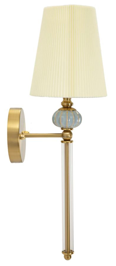 Wandleuchte Varsavia Gold Stoffschirm 57cm Klassisch Elegant