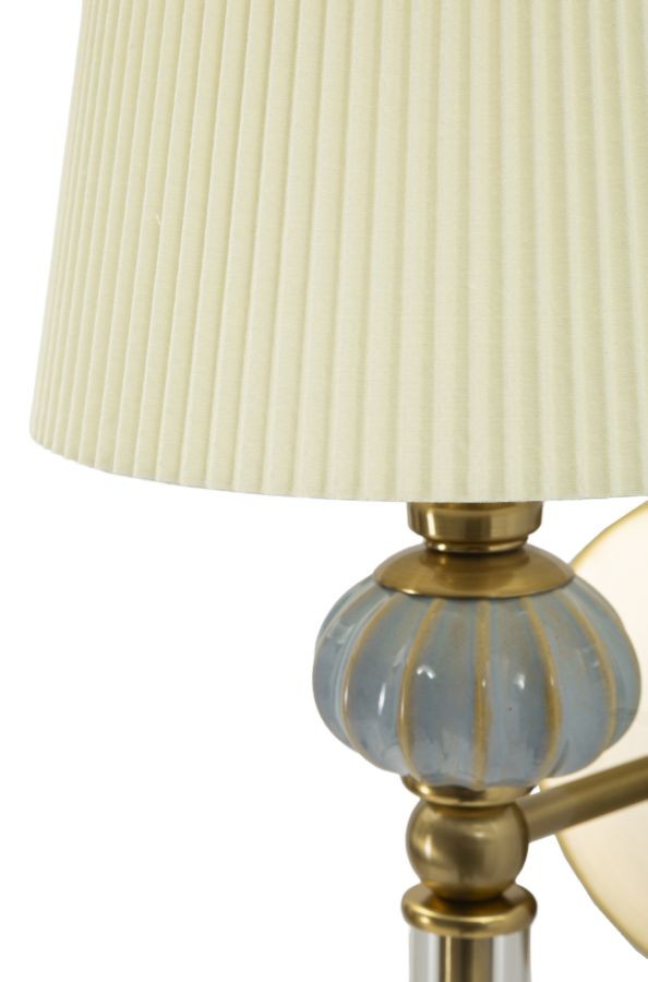 Wandleuchte Varsavia Gold Stoffschirm 57cm Klassisch Elegant