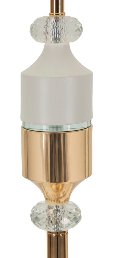 Stehlampe Gipsy rund 40x160 cm aus Metall Glas Stoff