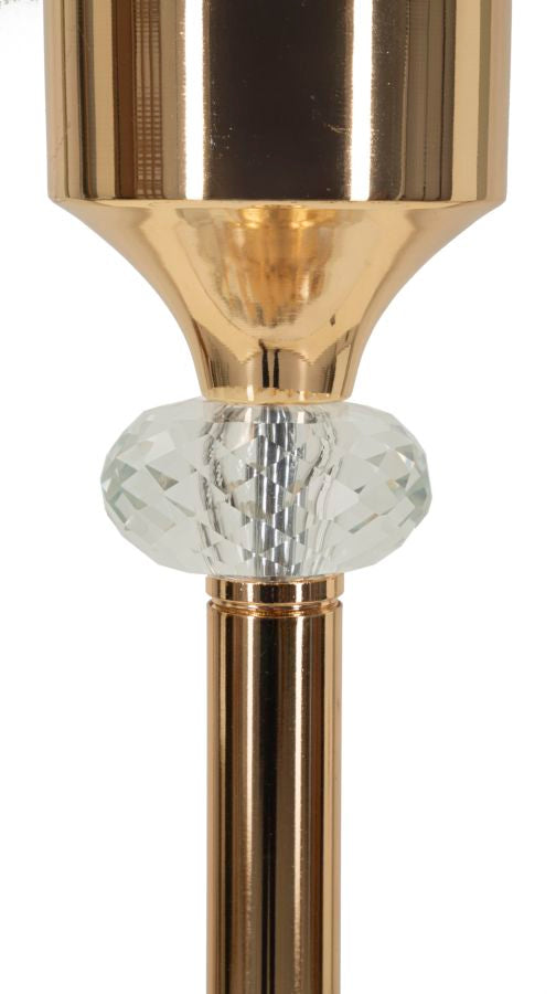 Stehlampe Gipsy rund 40x160 cm aus Metall Glas Stoff