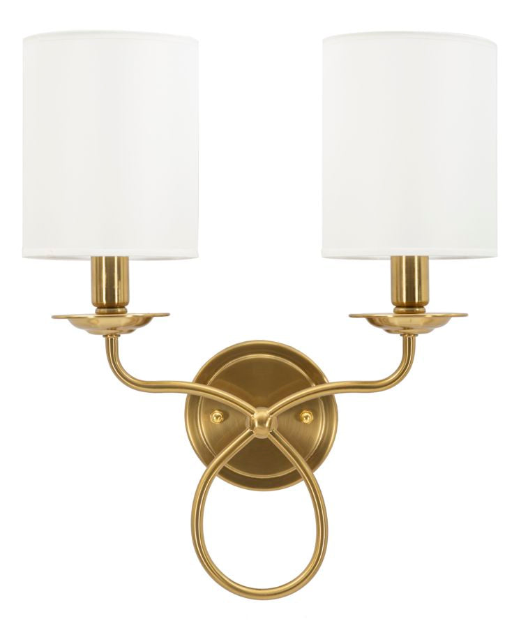 Wandleuchte Zagabria 43 cm – Wandlampe im Glamour-Stil mit Stoffschirm