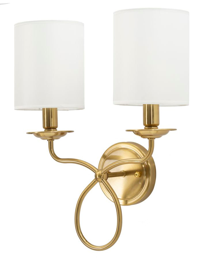 Wandleuchte Zagabria 43 cm – Wandlampe im Glamour-Stil mit Stoffschirm