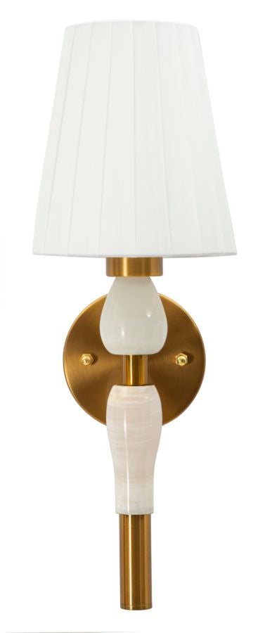 Wandleuchte Budapest 46 cm Gold mit Stoffschirm – Elegant & Modern