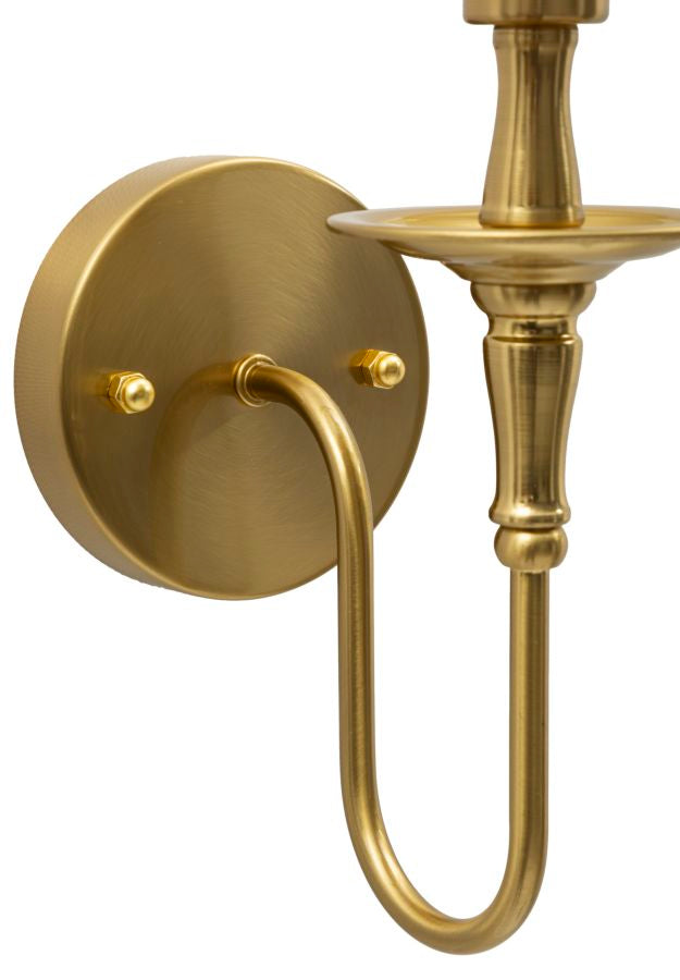 Wandleuchte Bucarest 38cm Stoffschirm Gold Modern