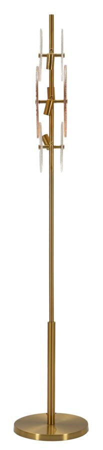 Stehlampe Osaka 164cm Glas Metall Gold Designlampe Modern Glam