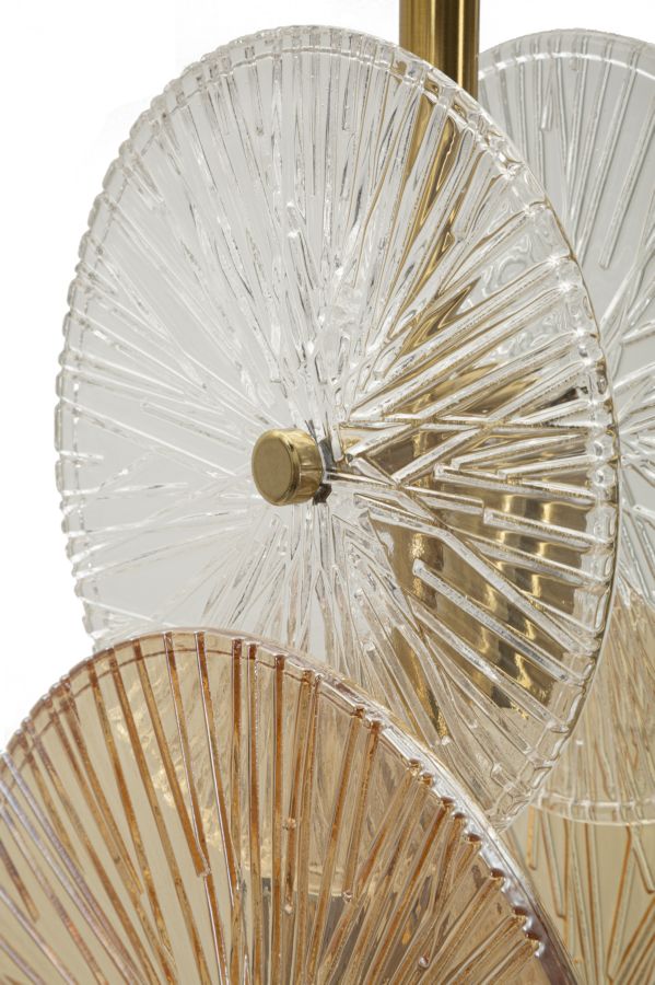 Stehlampe Osaka 164cm Glas Metall Gold Designlampe Modern Glam