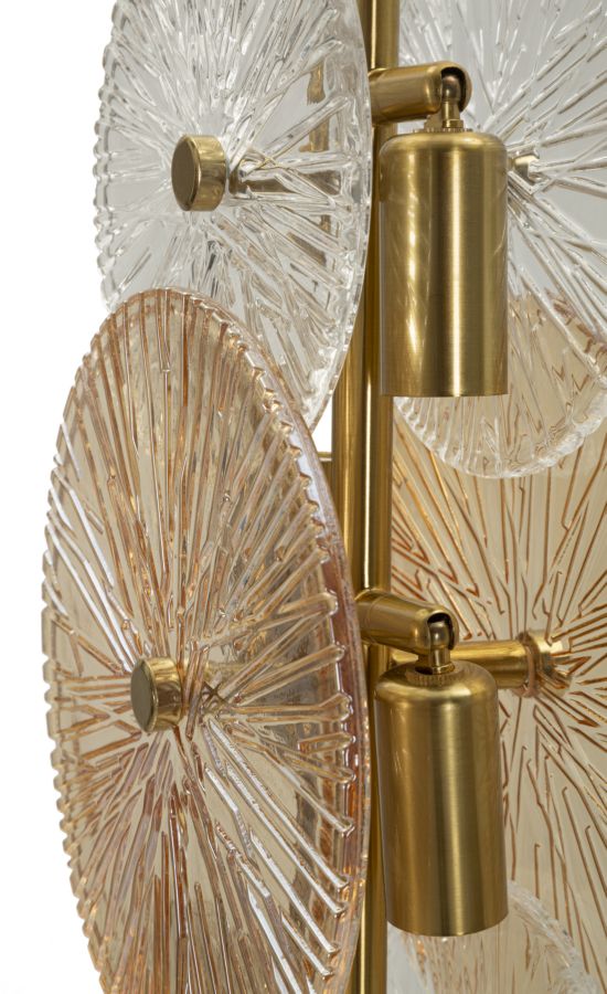 Tischlampe Osaka 66cm Glas Metall Gold Modern Designlampe Glam