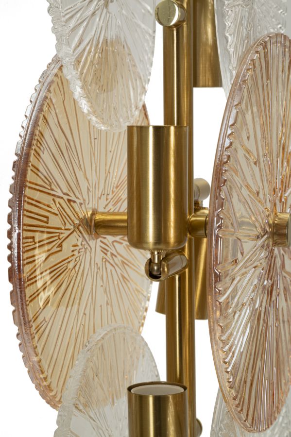 Tischlampe Osaka 66cm Glas Metall Gold Modern Designlampe Glam