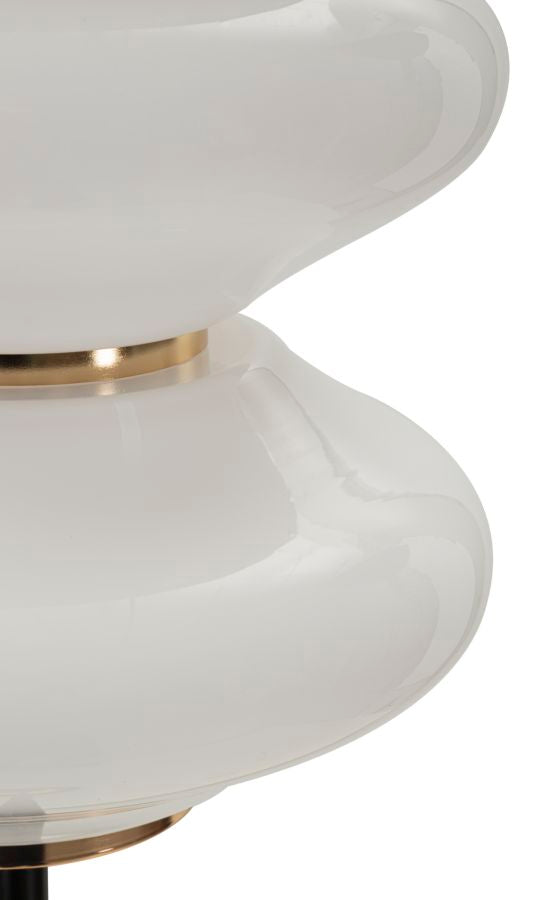 Stehlampe Vintage 168cm Glas Metall Rund Retro Designlampe Gold