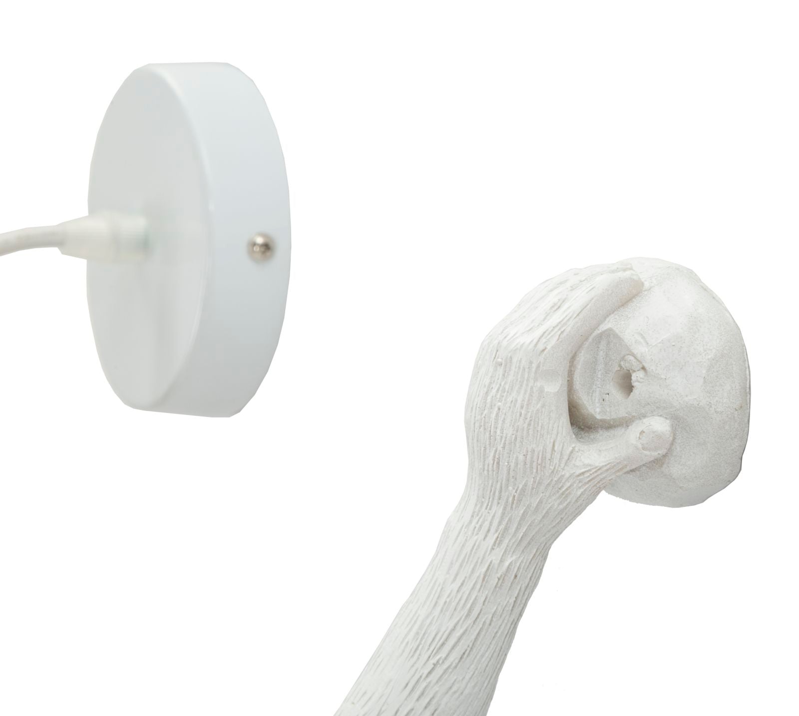 Wandleuchte Monkey Weiß 64cm Affenfigur Lampe Aus Kunstharz Wandlampe