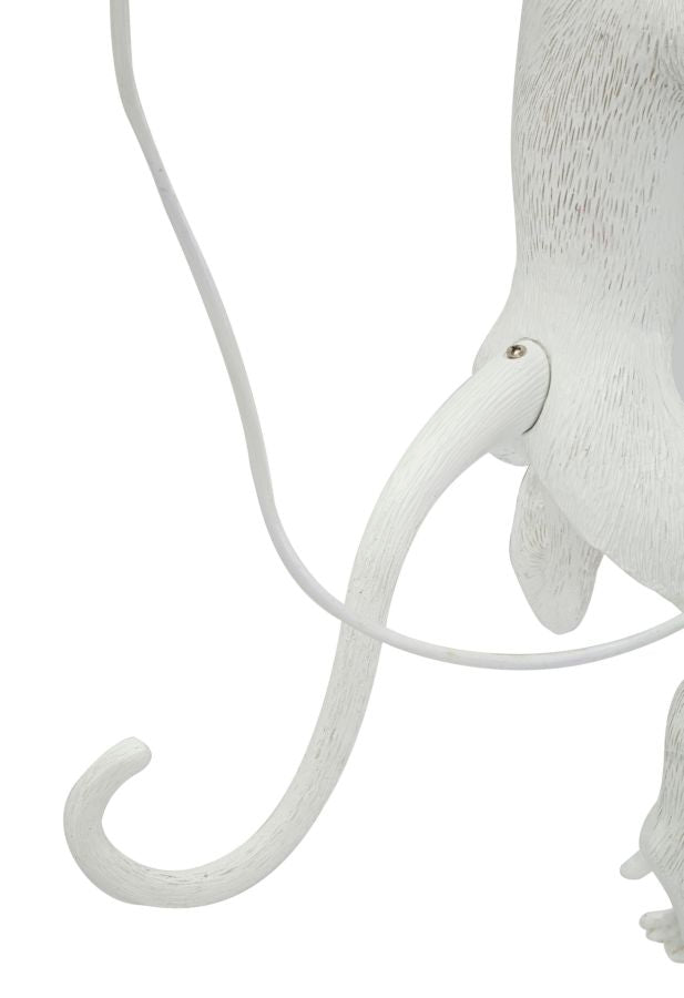 Wandleuchte Monkey Weiß 64cm Affenfigur Lampe Aus Kunstharz Wandlampe