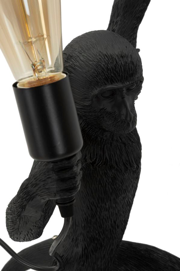 Wandleuchte Monkey Schwarz 64cm Affenfigur Lampe Aus Kunstharz Wandlampe