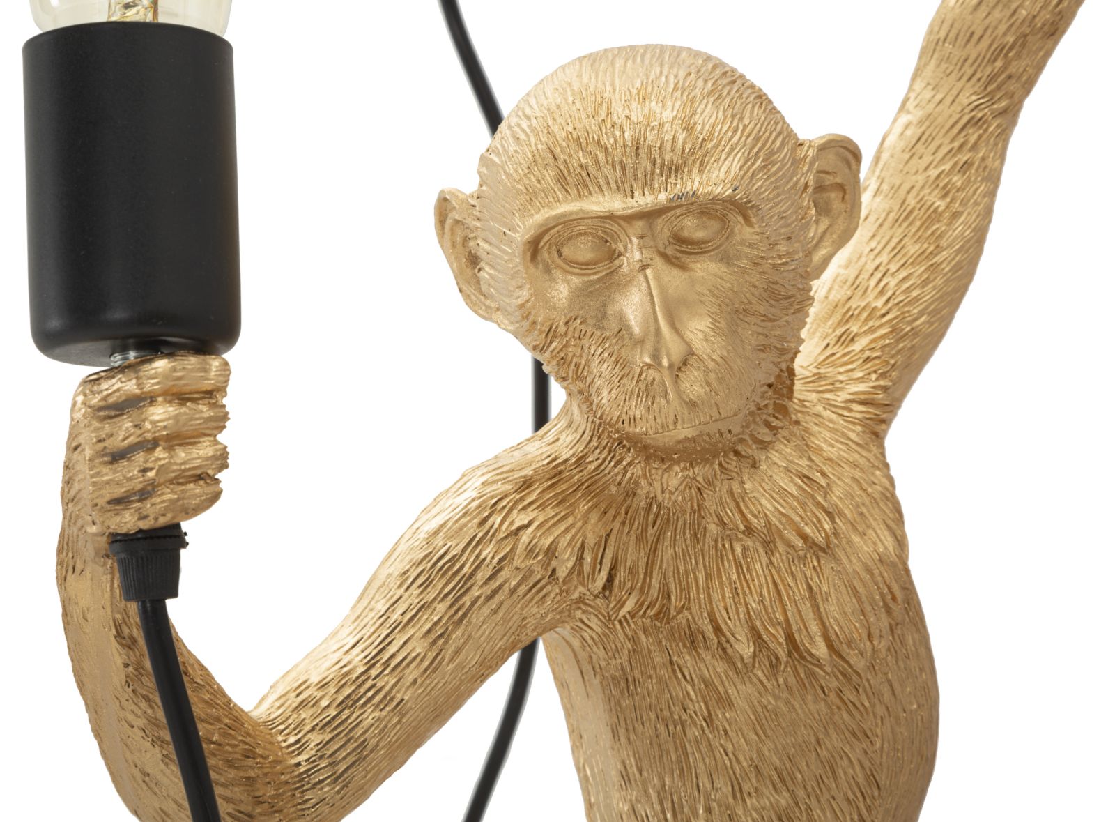 Wandleuchte Monkey Gold 64cm Affenfigur Lampe Aus Kunstharz Wandlampe