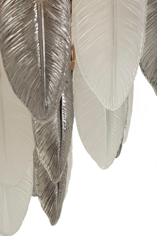 Deckenleuchte Leafy rund 60x87 cm aus Metall und Glas