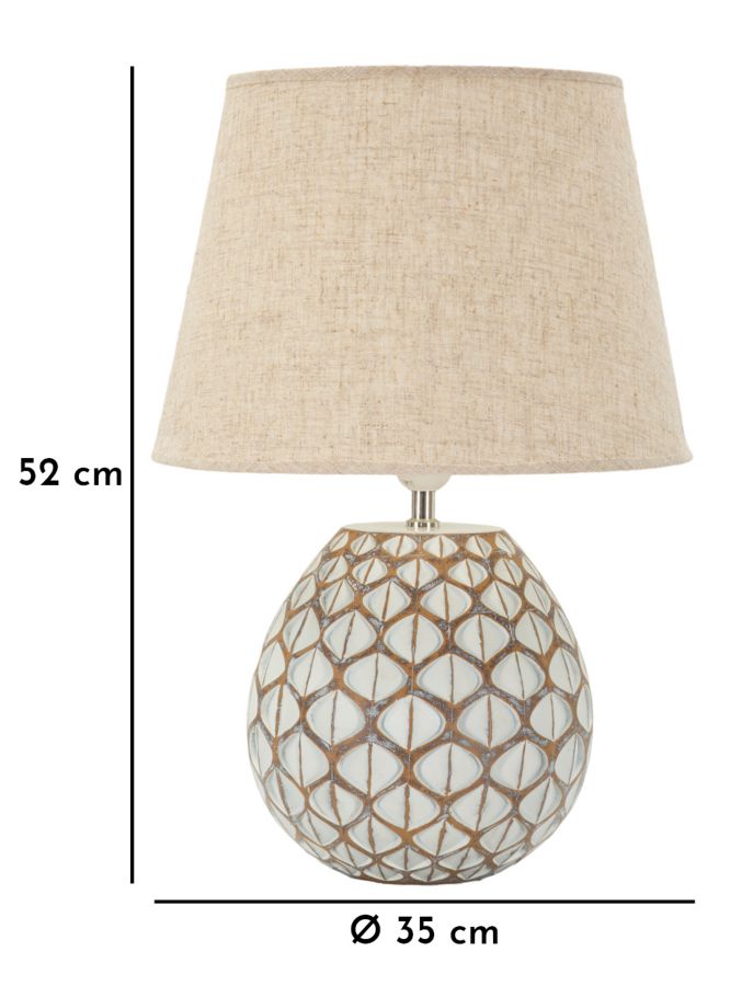 Tischlampe Tibet Design Resina Ø35 cm Modern Beleuchtung