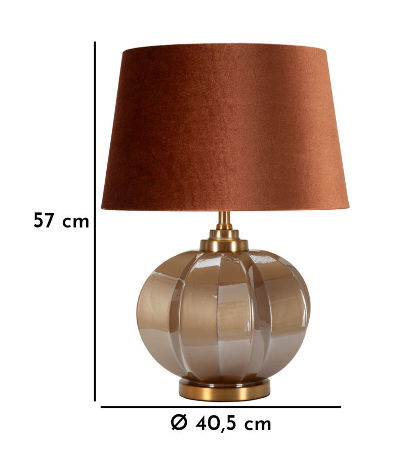 Tischlampe Praga A 40x57 cm aus Metall Glas Stoff