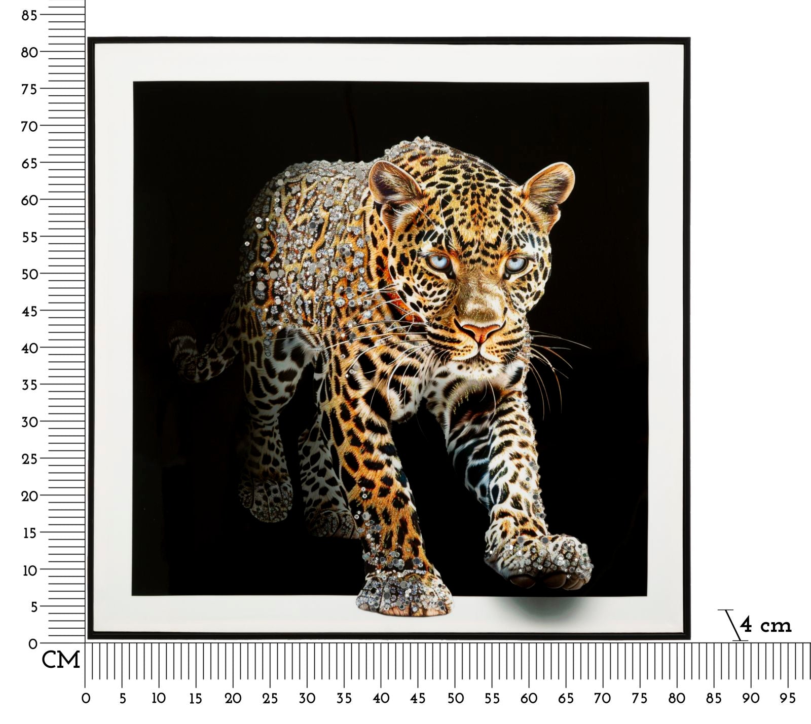 Wandbild 3D Diamond Jaguar Lackoptik 82x82cm