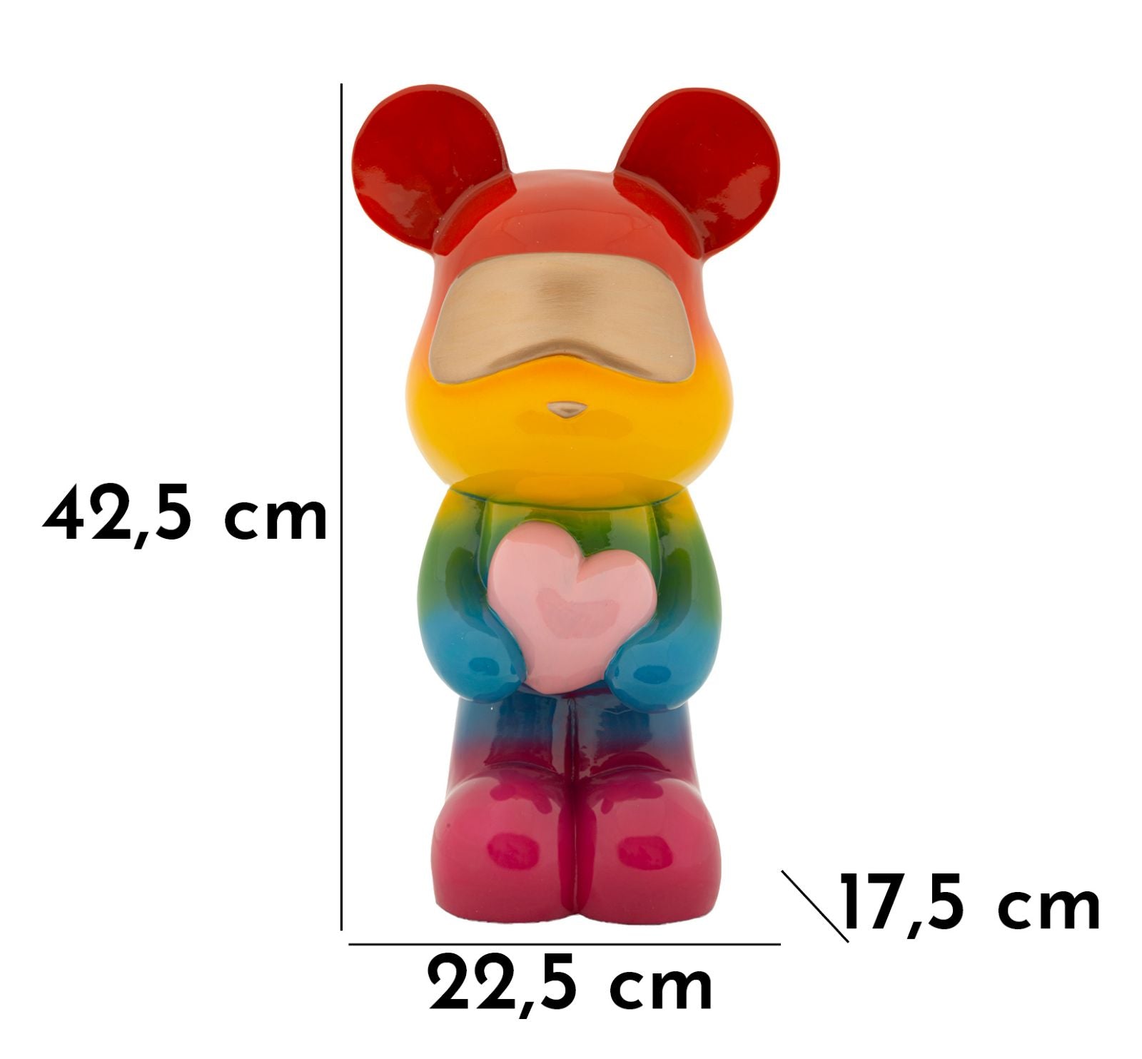 Orsetto Rainbow Stehbär Dekofigur mit Herz