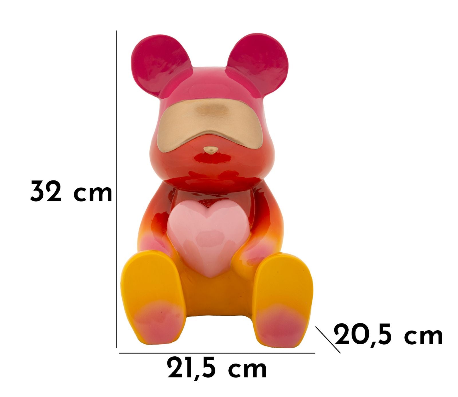 Rainbow Bär Sitzend mit Herz 32 cm Dekofigur