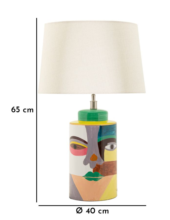 Tischlampe Piccassy Color 40x65 cm aus Keramik Metall Stoff