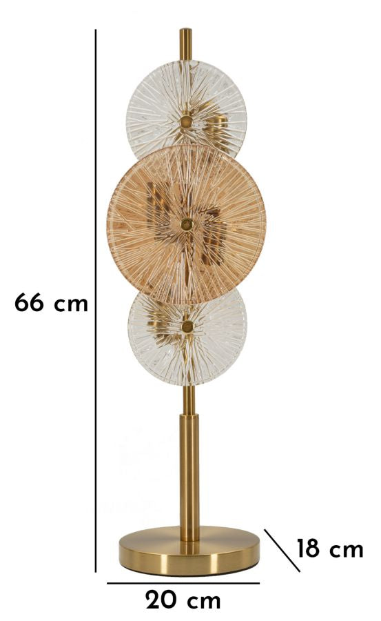 Tischlampe Osaka 66cm Glas Metall Gold Modern Designlampe Glam