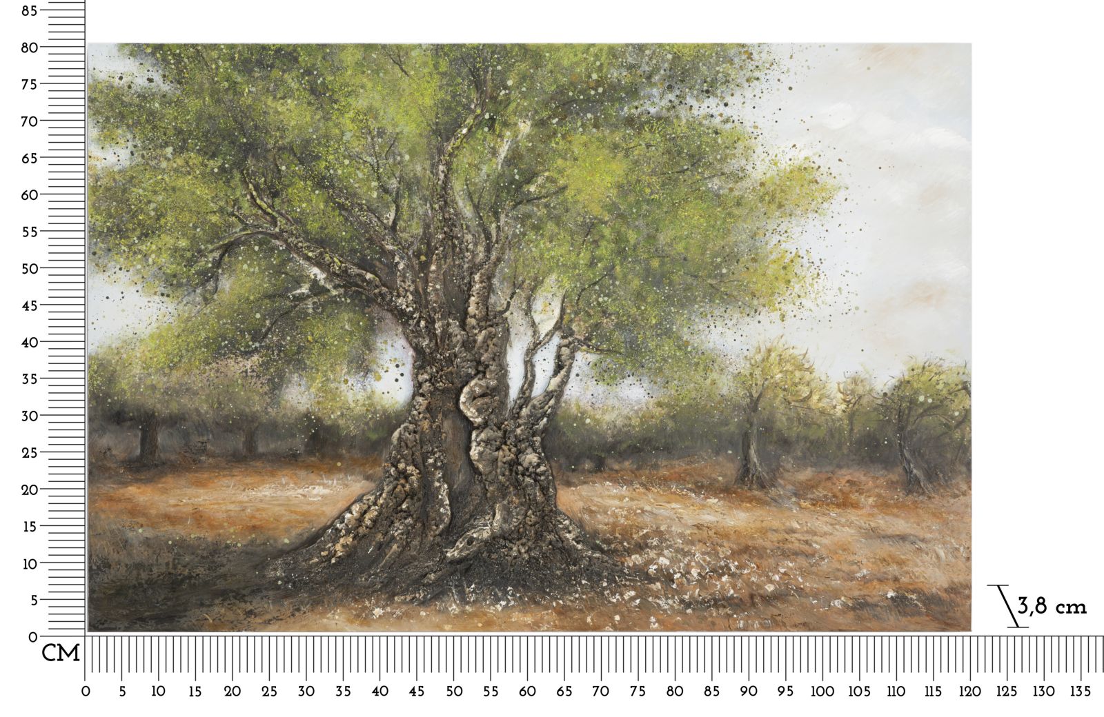 Wandbild Olea 120x80 Handgemaltes Leinwandbild Olivenbaum Natur Landschaft