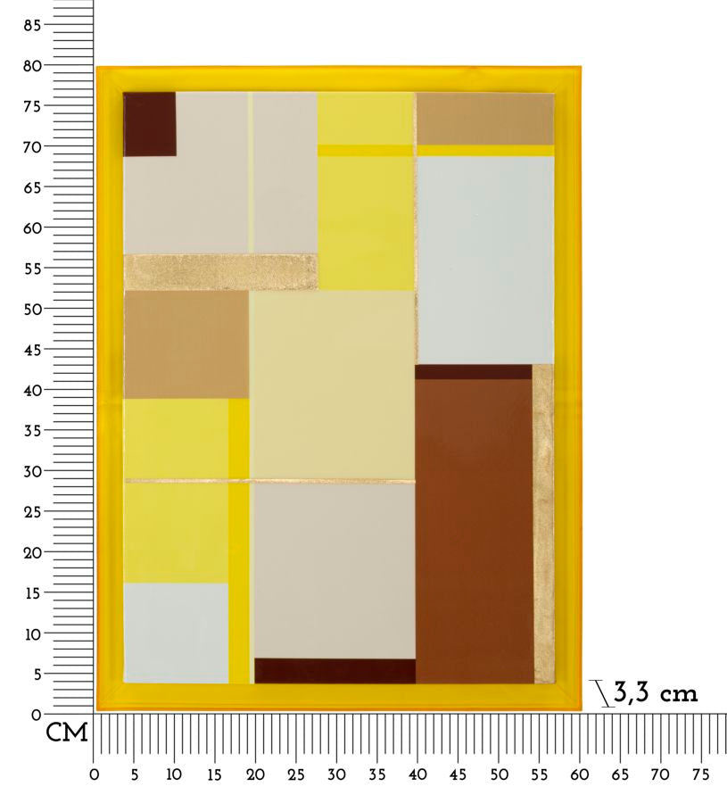 Acryl Wandkunst Laccato A mit Rahmen – Geometrisches Leinwandbild 60x80 cm