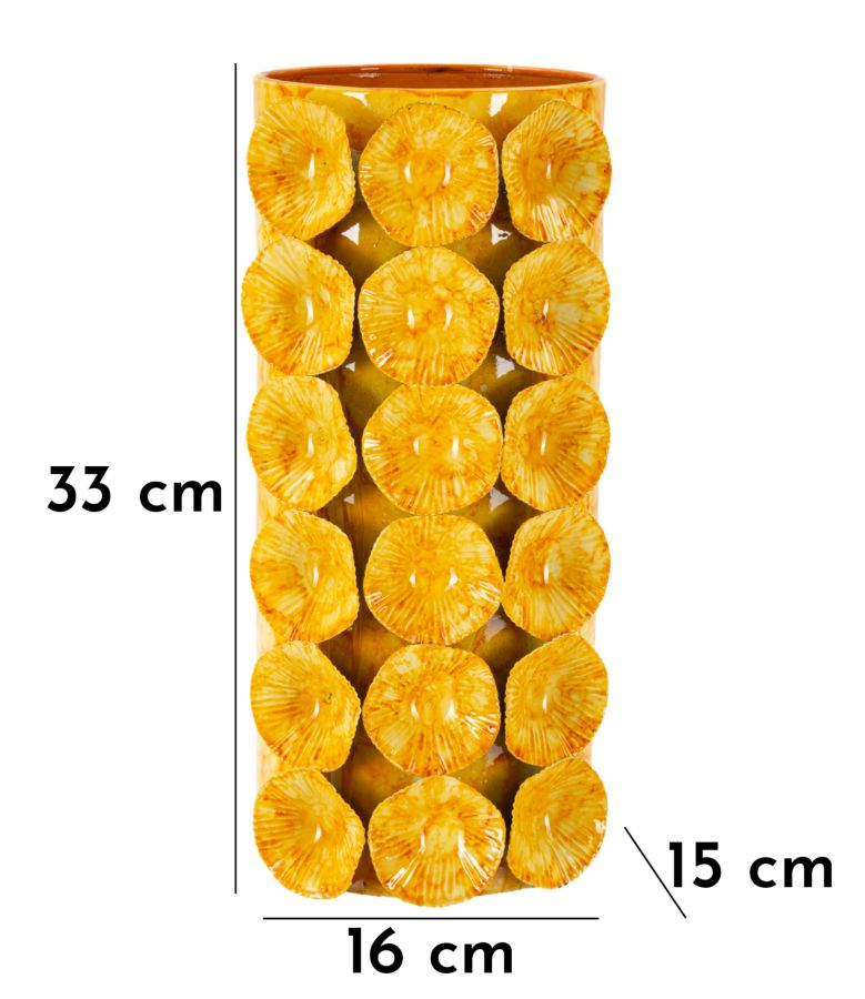 Metall Vase Drop Goldoptik Dekoobjekt 33 cm Glam Stil