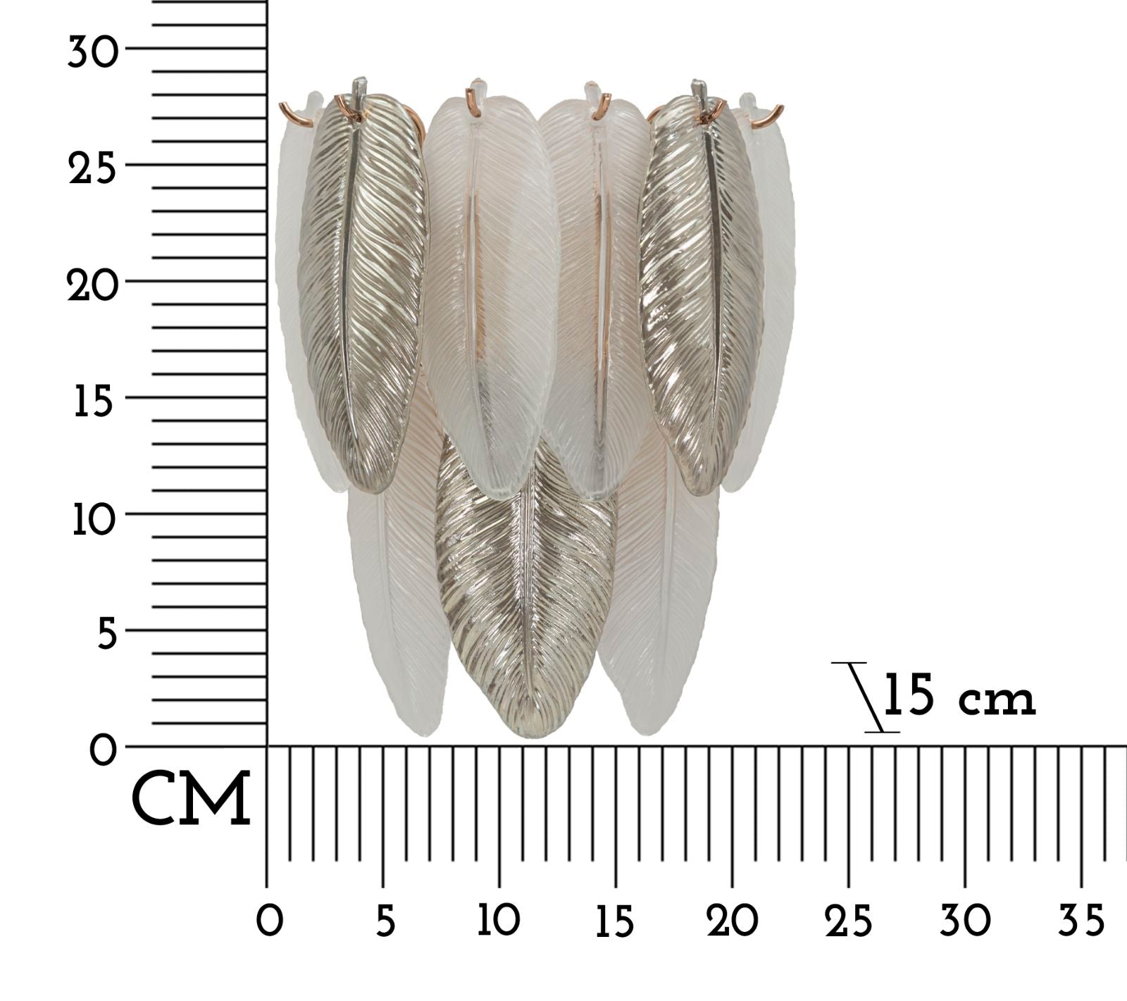 Wandleuchte Leafy 24x29 cm aus Metall und Glas