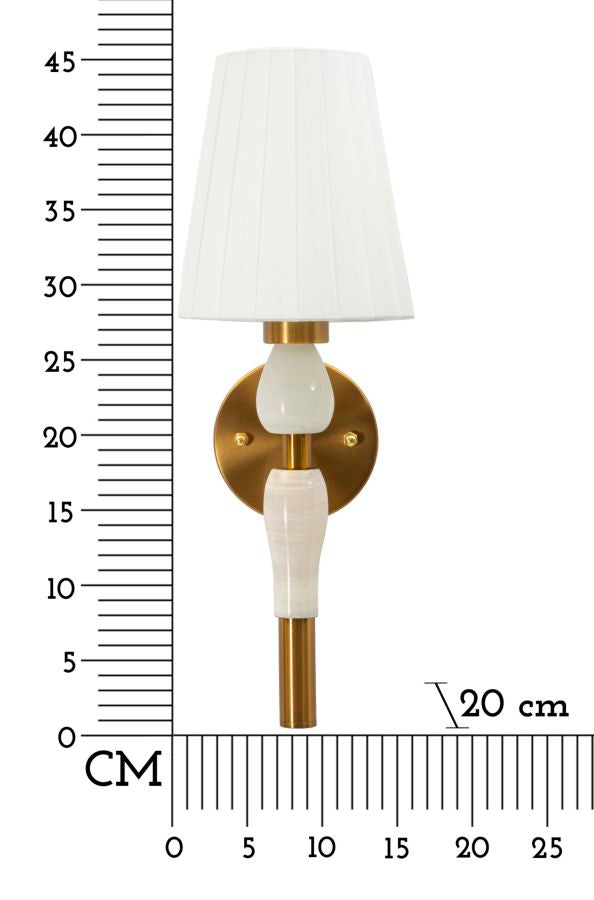 Wandleuchte Budapest 46 cm Gold mit Stoffschirm – Elegant & Modern