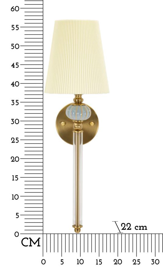 Wandleuchte Varsavia Gold Stoffschirm 57cm Klassisch Elegant