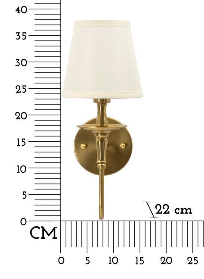 Wandleuchte Bucarest 38cm Stoffschirm Gold Modern