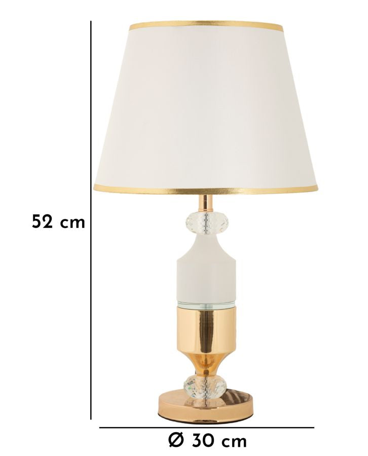 Tischlampe Gipsy rund 30x52 cm aus Metall Glas Stoff