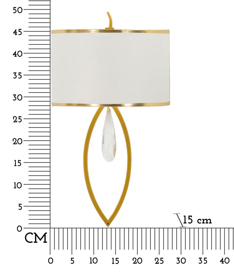 Wandleuchte Vienna 50 cm – Elegante Wandlampe mit Kristallanhänger und Goldrahmen