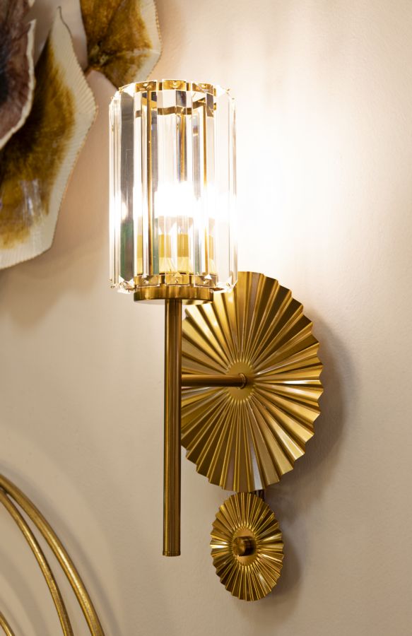 Wandleuchte Tirana 47cm Glas Gold Modern Designlampe