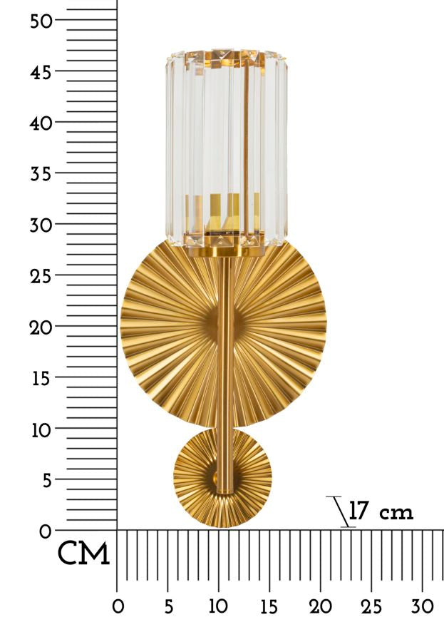 Wandleuchte Tirana 47cm Glas Gold Modern Designlampe