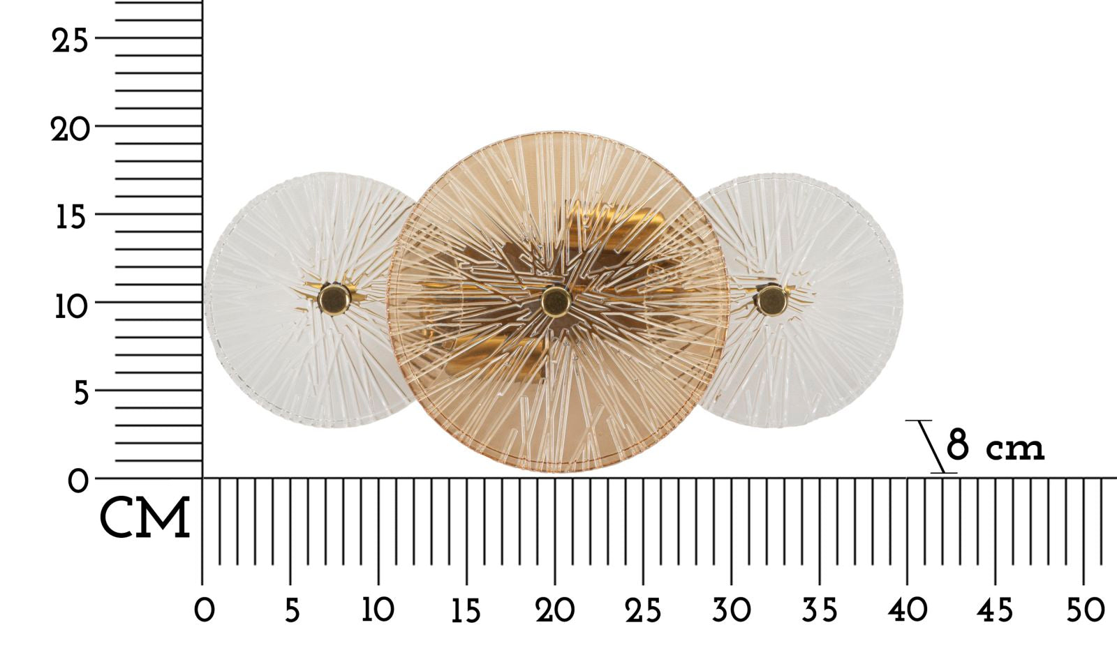 Wandleuchte Osaka 42cm Glas Gold Wandlampe Design Modern