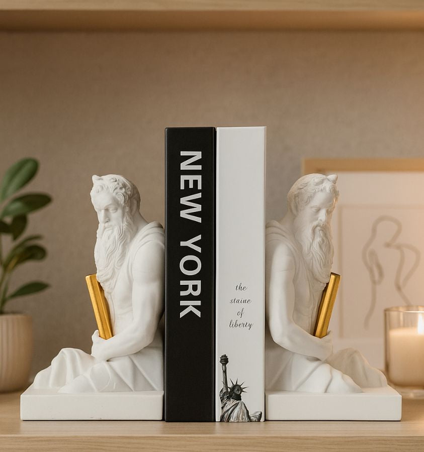 Poseidon Figuren Buchstützen Set Antik Klassisch Dekoobjekt 25 cm