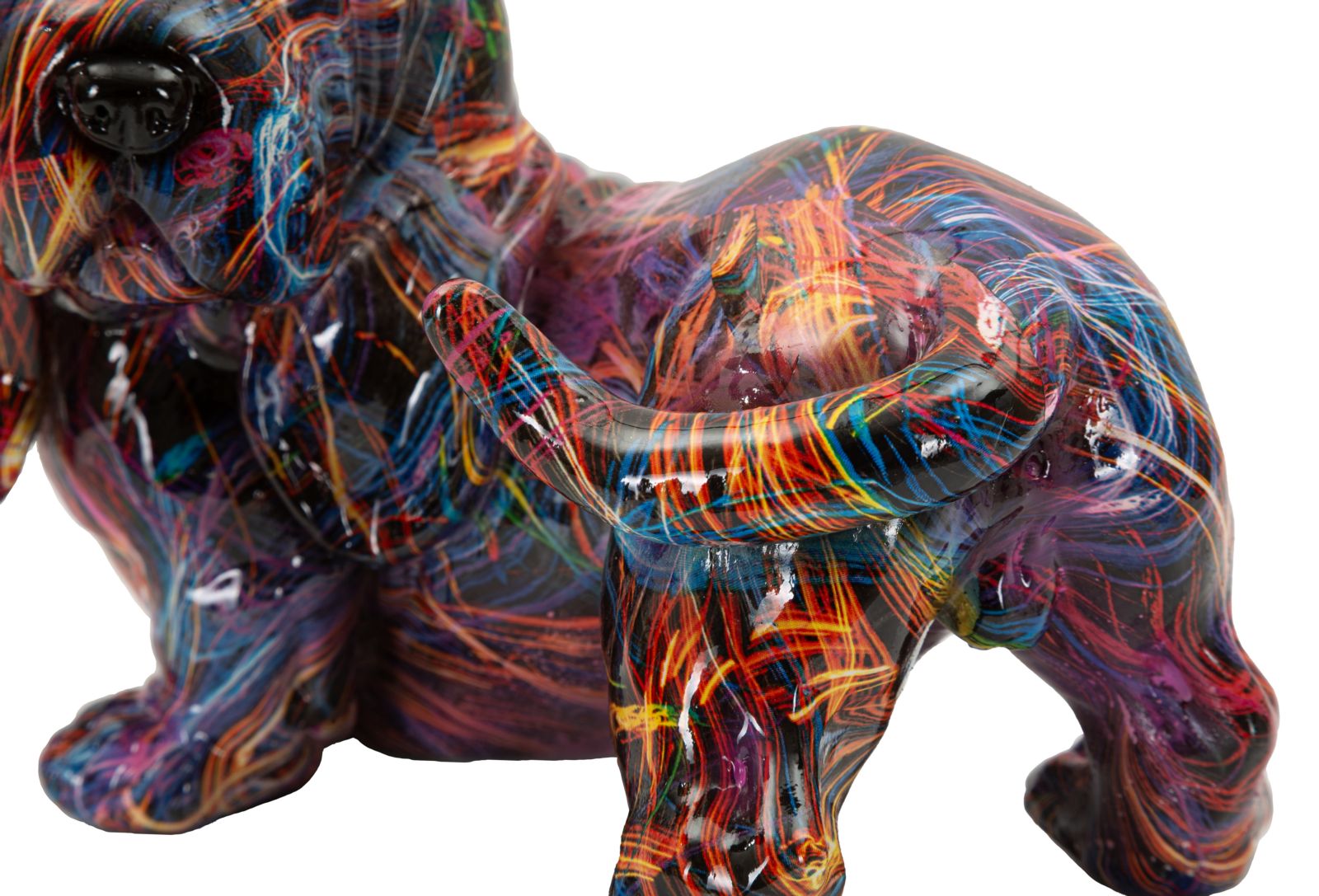 Dekofigur Popart Psyco Dackel bunt modern 20 cm