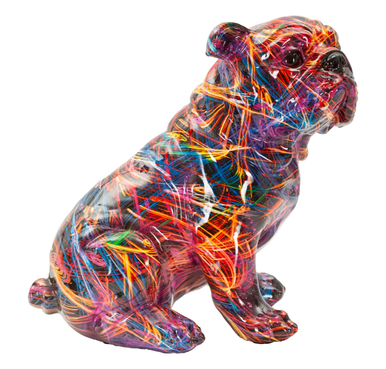 Bulldogge Figur Chroma im Popart Style moderne Deko Skulptur