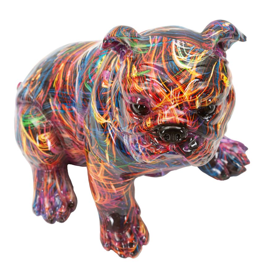 Bulldogge Figur Chroma im Popart Style moderne Deko Skulptur