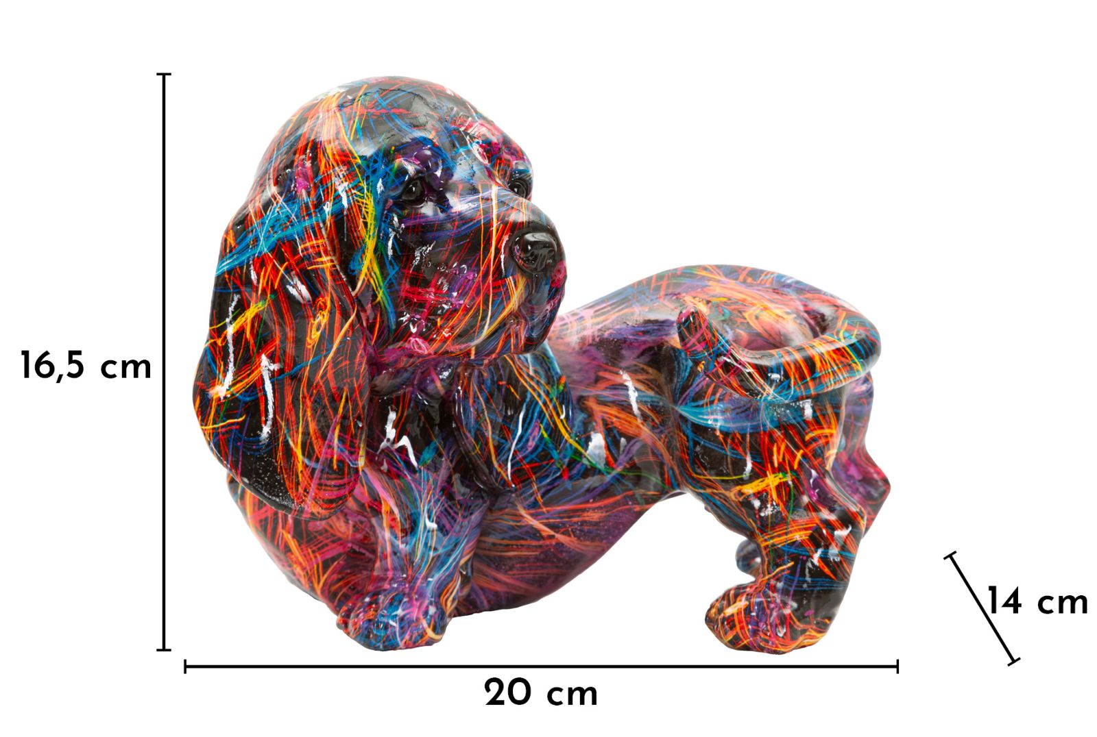 Dekofigur Popart Psyco Dackel bunt modern 20 cm