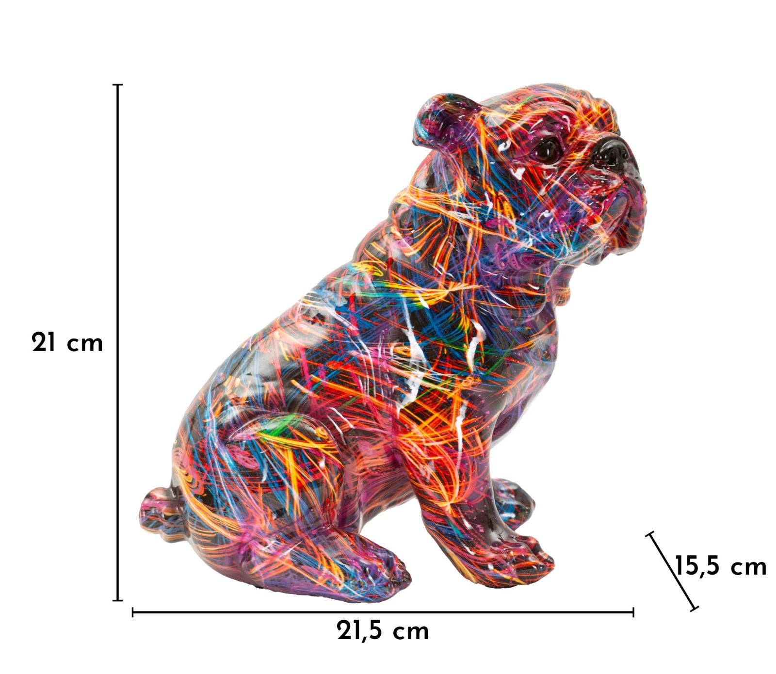 Bulldogge Figur Chroma im Popart Style moderne Deko Skulptur