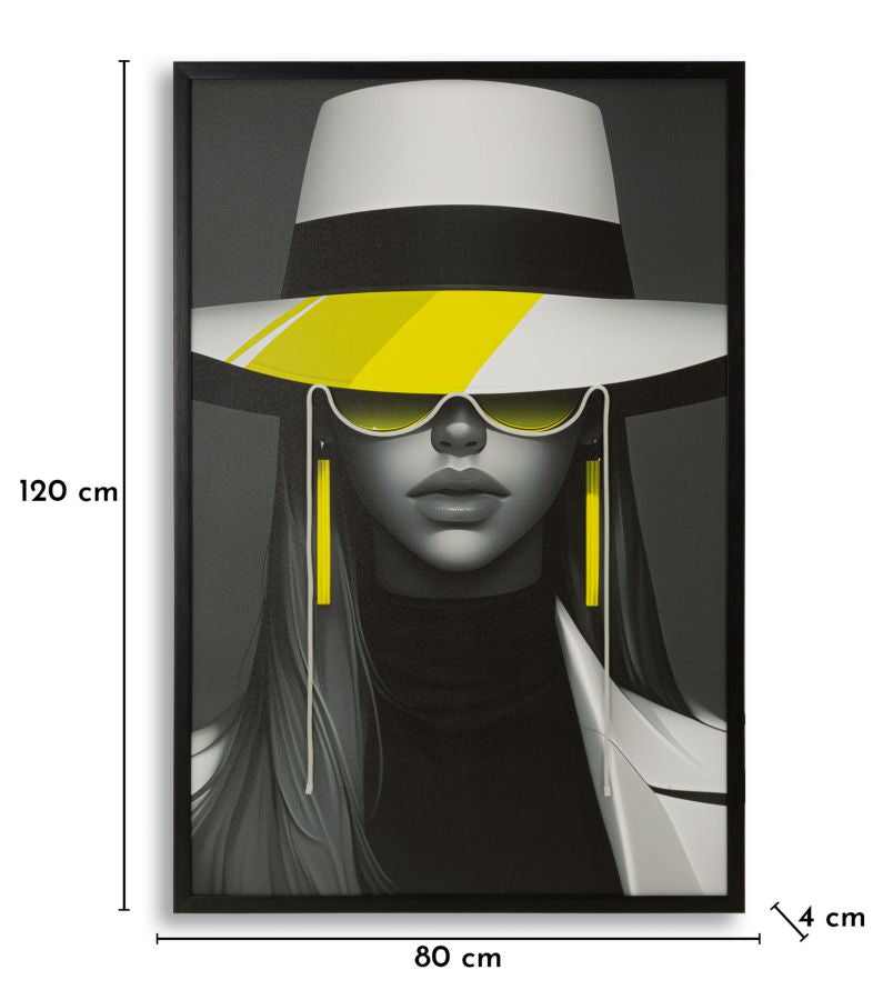 Wandbild Frau Modern LED Leinwand Bild Neon Chic
