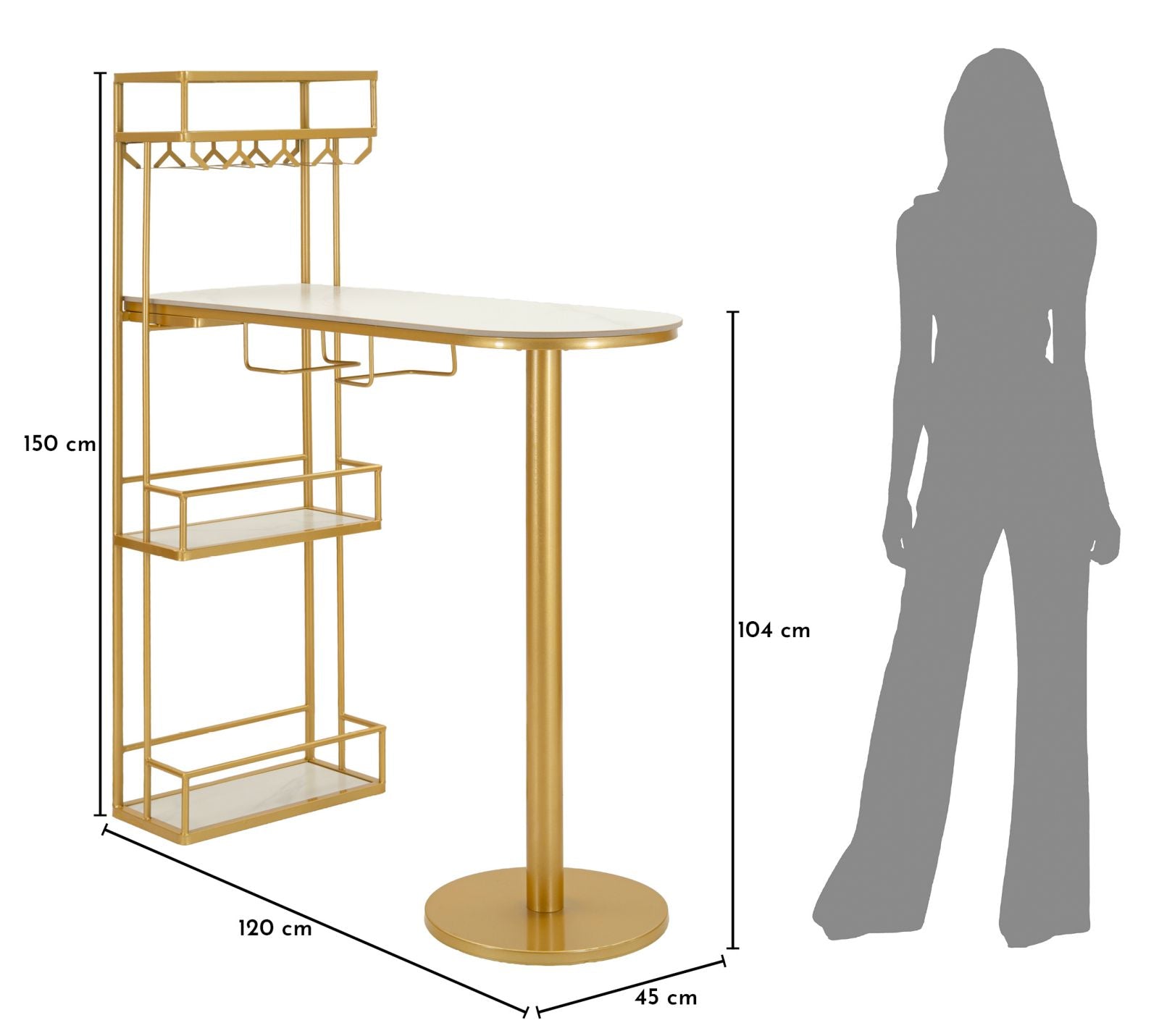 Bar Konsole Theke Luxy Gold Marmor Design