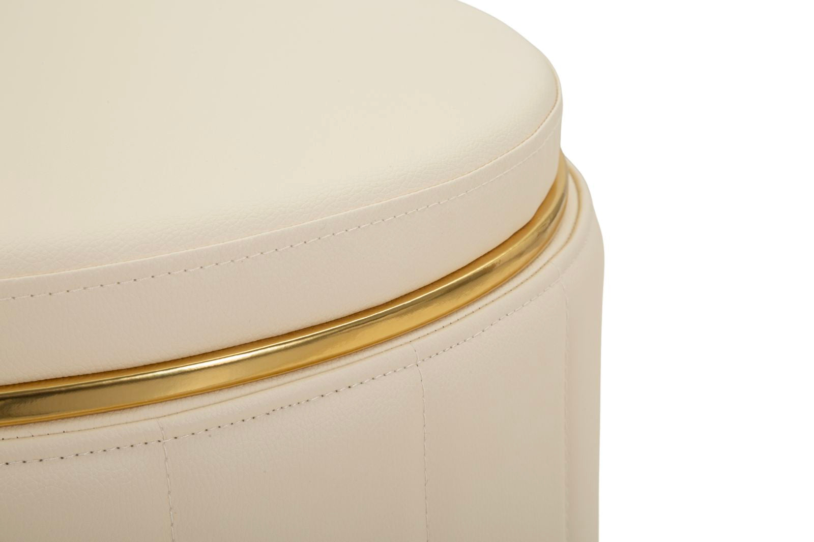 Sitzhocker London Creme mit Stauraum moderner Polsterhocker