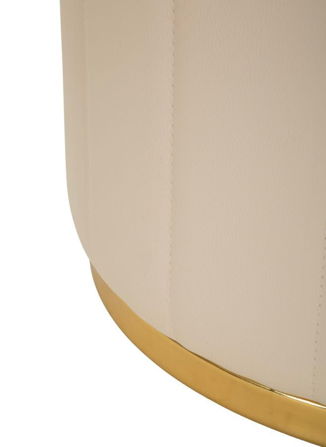 Sitzhocker London Creme mit Stauraum moderner Polsterhocker